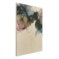 Bilderwelten Holzbild Blumenbogen mit Gold