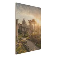 Bilderwelten Holzbild Forum Romanum bei Sonnenaufgang
