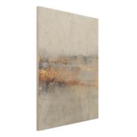 Bilderwelten Holzbild Gold-Grauer Nebel