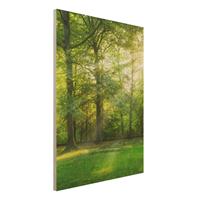 Bilderwelten Holzbild Spaziergang im Wald