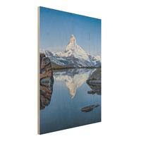 Bilderwelten Holzbild Stellisee vor dem Matterhorn