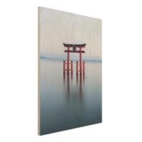 Bilderwelten Holzbild Torii im Wasser