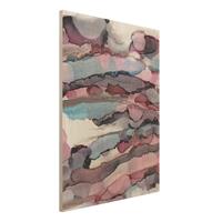 Bilderwelten Holzbild Wellenreiten in Violett mit RosÃ©gold