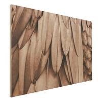 Bilderwelten Holzbild Federn in Rosegold