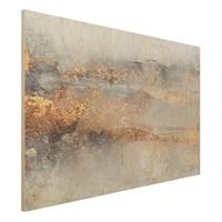 Bilderwelten Holzbild Gold-Grauer Nebel