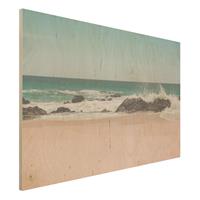 Bilderwelten Holzbild Sonniger Strand Mexico