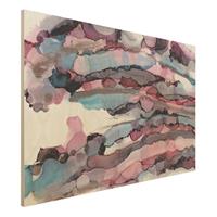 Bilderwelten Holzbild Wellenreiten in Violett mit RosÃ©gold