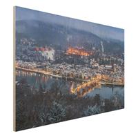 Bilderwelten Holzbild Winterliches Heidelberg