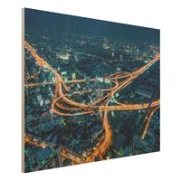 Bilderwelten Holzbild Eine Nacht in Bangkok