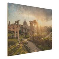 Bilderwelten Holzbild Forum Romanum bei Sonnenaufgang
