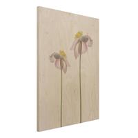 Bilderwelten Holzbild Blumen - Hochformat 3:4 Rosa AnemonenblÃ¼ten