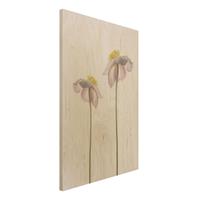 Bilderwelten Holzbild Blumen - Hochformat 2:3 Rosa AnemonenblÃ¼ten