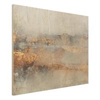 Bilderwelten Holzbild Gold-Grauer Nebel