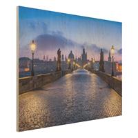 Bilderwelten Holzbild KarlsbrÃ¼cke in Prag