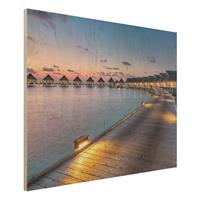 Bilderwelten Holzbild Sonnenuntergang im Paradies