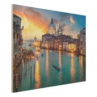 Bilderwelten Holzbild Sunset in Venice
