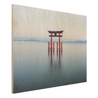 Bilderwelten Holzbild Torii im Wasser