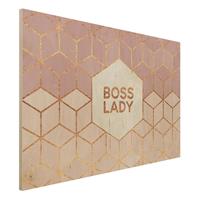 Bilderwelten Holzbild Abstrakt - Querformat 3:2 Boss Lady Sechsecke Rosa