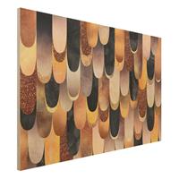 Bilderwelten Holzbild Abstrakt - Querformat 3:2 Federn Bronze Schwarz