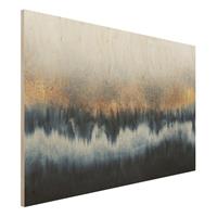 Bilderwelten Holzbild Abstrakt - Querformat 3:2 Goldener Horizont