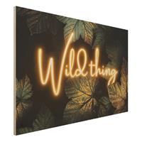 Bilderwelten Holzbild Abstrakt - Querformat 3:2 Wild Thing goldene BlÃtter