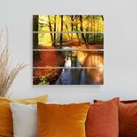 Bilderwelten Holzbild Plankenoptik Natur & Landschaft - Quadrat Autumn Fairytale