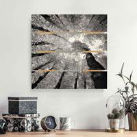 Bilderwelten Holzbild Plankenoptik Natur & Landschaft - Quadrat BÃume des Lebens II