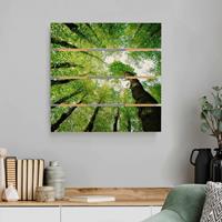 Bilderwelten Holzbild Plankenoptik Natur & Landschaft - Quadrat BÃume des Lebens