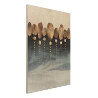 Bilderwelten Holzbild Abstrakt - Hochformat 3:4 Abstrakte goldene Steine