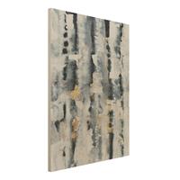 Bilderwelten Holzbild Abstrakt - Hochformat 3:4 Abstraktes Aquarell mit Gold