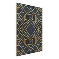 Bilderwelten Holzbild Abstrakt - Hochformat 3:4 Art Deco Gold