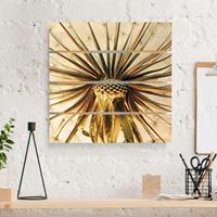 Bilderwelten Holzbild Plankenoptik Blumen - Quadrat Dandelion Close Up