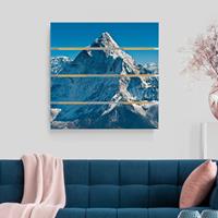 Bilderwelten Holzbild Plankenoptik Natur & Landschaft - Quadrat Der Himalaya
