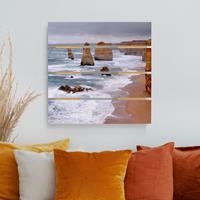 Bilderwelten Holzbild Plankenoptik Natur & Landschaft - Quadrat Die 12 Apostel