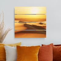 Bilderwelten Holzbild Plankenoptik Natur & Landschaft - Quadrat Die WÃ¼ste Saudi Arabiens