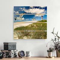 Bilderwelten Holzbild Plankenoptik Natur & Landschaft - Quadrat Dune Breeze