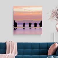 Bilderwelten Holzbild Plankenoptik Natur & Landschaft - Quadrat Meeresromantik