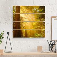 Bilderwelten Holzbild Plankenoptik Natur & Landschaft - Quadrat Morgengold