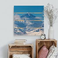 Bilderwelten Holzbild Plankenoptik Natur & Landschaft - Quadrat Mount Everest