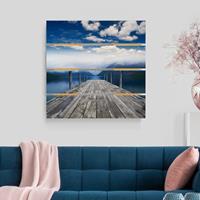 Bilderwelten Holzbild Plankenoptik Natur & Landschaft - Quadrat Nelson Lakes National Park