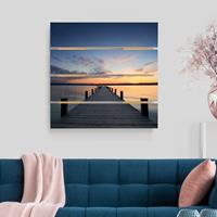 Bilderwelten Holzbild Plankenoptik Natur & Landschaft - Quadrat Ort der Ruhe