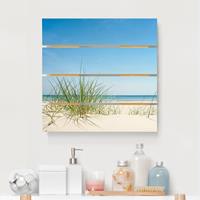 Bilderwelten Holzbild Plankenoptik Natur & Landschaft - Quadrat OstseekÃ¼ste