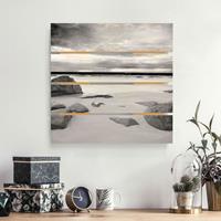 Bilderwelten Holzbild Plankenoptik Natur & Landschaft - Quadrat Rocky Coast