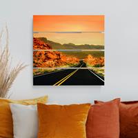 Bilderwelten Holzbild Plankenoptik Natur & Landschaft - Quadrat Tal des Feuers
