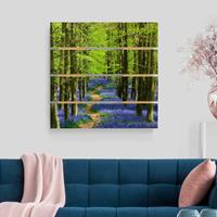 Bilderwelten Holzbild Plankenoptik Natur & Landschaft - Quadrat Wanderweg in Hertfordshire