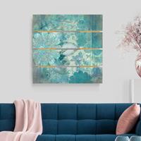 Bilderwelten Holzbild Plankenoptik Blumen - Quadrat Winterblumen
