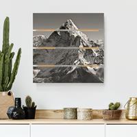 Bilderwelten Holzbild Plankenoptik Natur & Landschaft - Quadrat Der Himalaya II