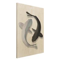 Bilderwelten Holzbild Tiere - Hochformat 3:4 Fische Ying & Yang