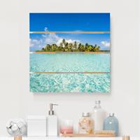 Bilderwelten Holzbild Plankenoptik Crystal Clear Water