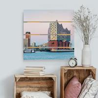 Bilderwelten Holzbild Plankenoptik Elbphilharmonie Hamburg